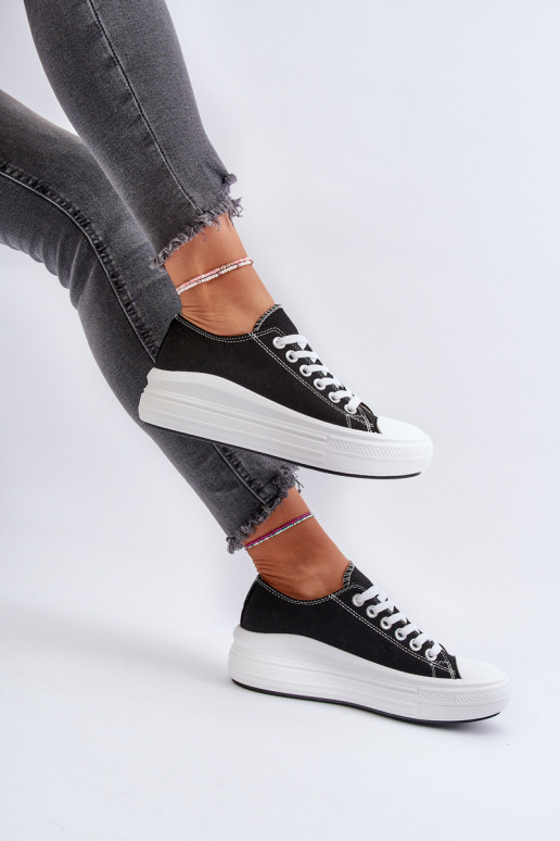 Zapatos de ocio con una plataforma de color negro Amyete