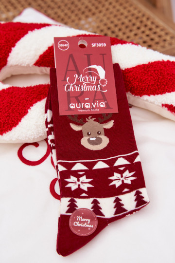 Skarpety Tiene quesculino Activadovidad Estampado con ciervos borgoña