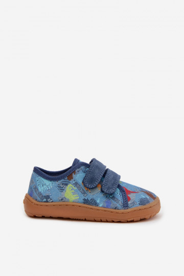 Zapatillas infantiles Barefoot con dinosaurios Froddo Canvas G1700440-15 color azul 2