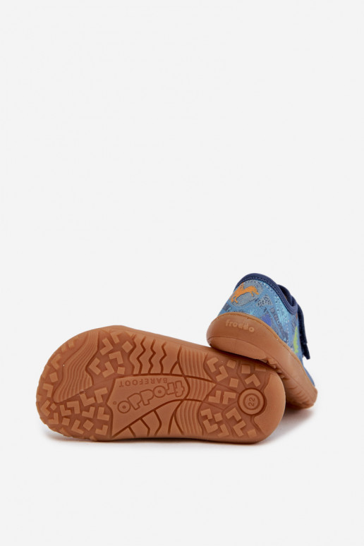 Zapatillas Infantil Barefoot dinosaurios Froddo Canvas G1700440-15 color azul
