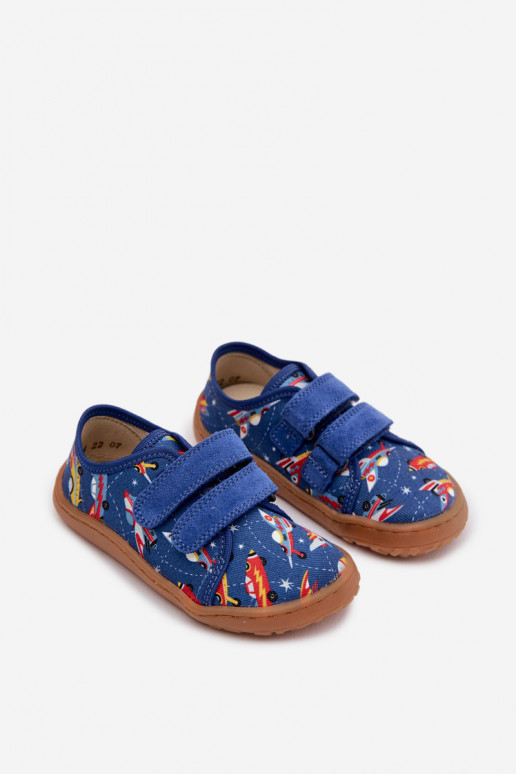Zapatillas Infantil Barefoot Statki Kosmiczne Froddo Canvas G1700440-5 color azul