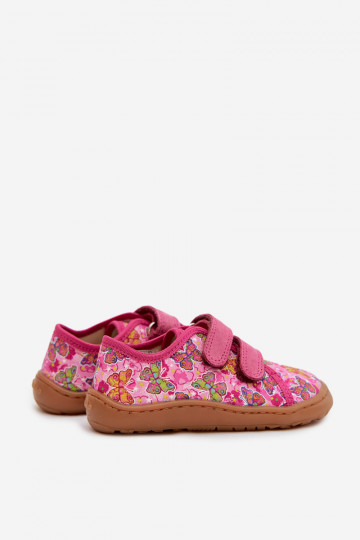 Zapatillas infantiles Barefoot con mariposas Froddo Canvas G1700440-11 color rosa 2