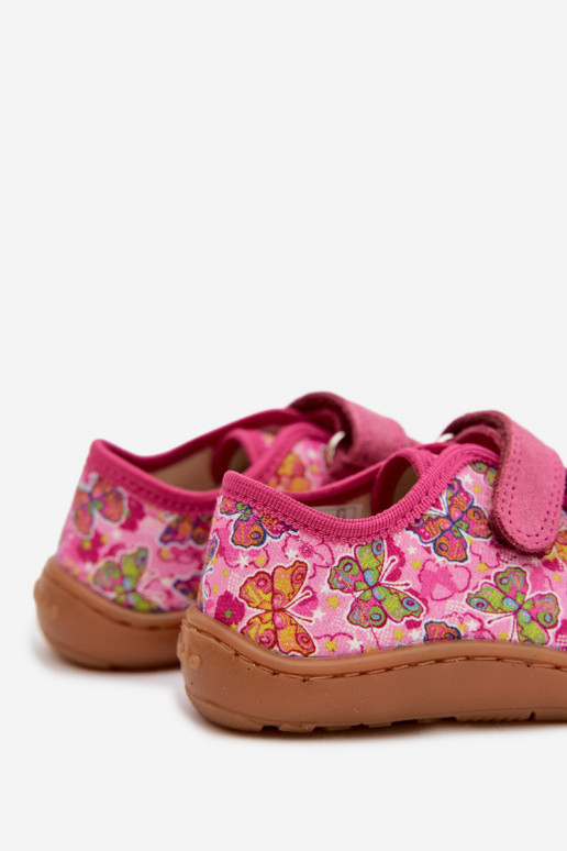 Zapatillas Infantil Barefoot mariposas Froddo Canvas G1700440-11 color rosa