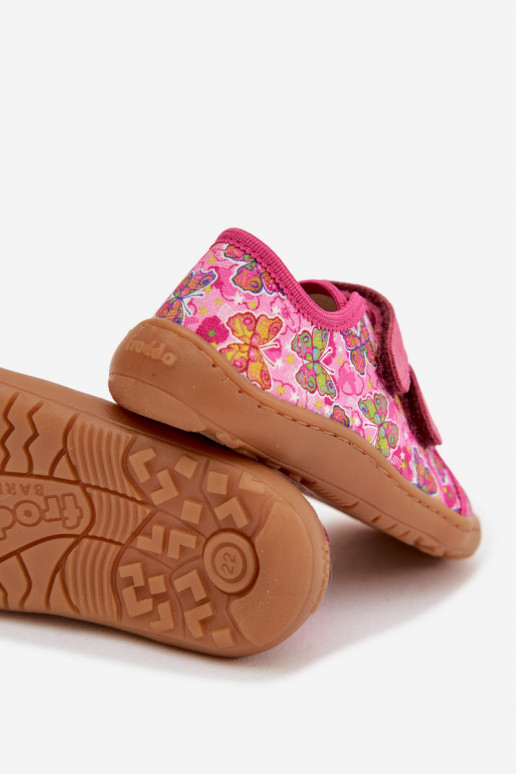 Zapatillas Infantil Barefoot mariposas Froddo Canvas G1700440-11 color rosa