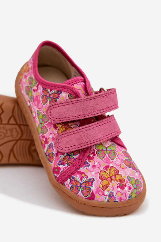 Zapatillas Infantil Barefoot mariposas Froddo Canvas G1700440-11 color rosa
