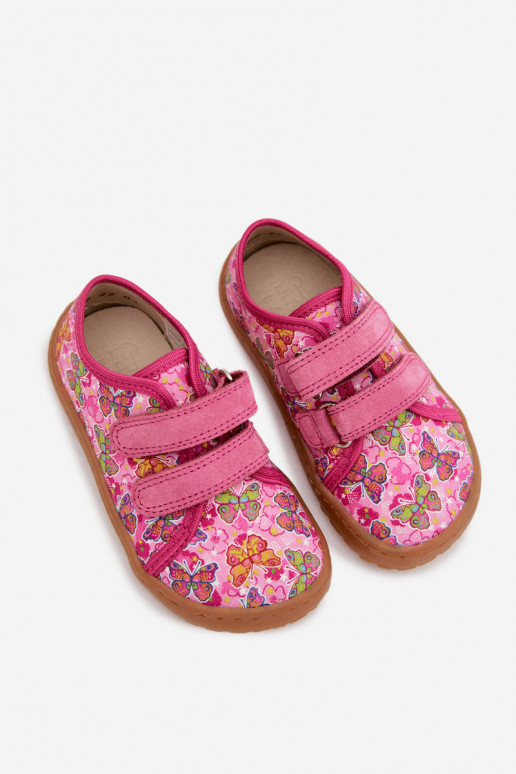 Zapatillas Infantil Barefoot mariposas Froddo Canvas G1700440-11 color rosa