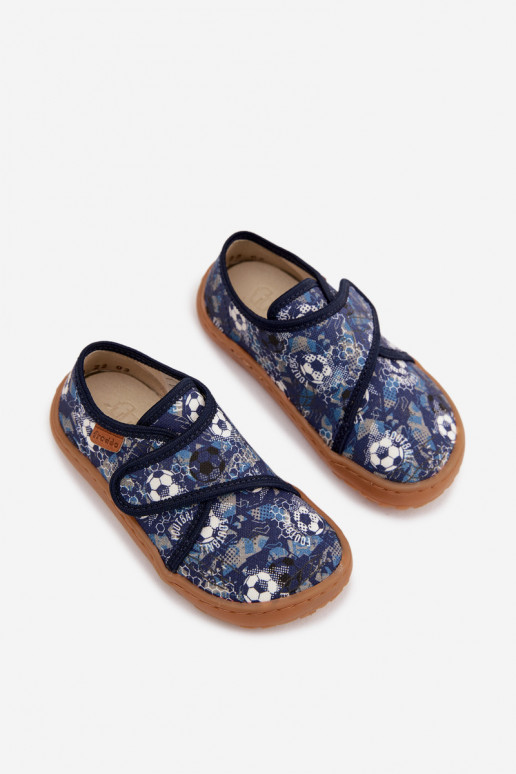 Zapatillas Infantil Niños con sujetadores adhesivos Barefoot Pelotas Froddo G1700438-6 azul oscuro