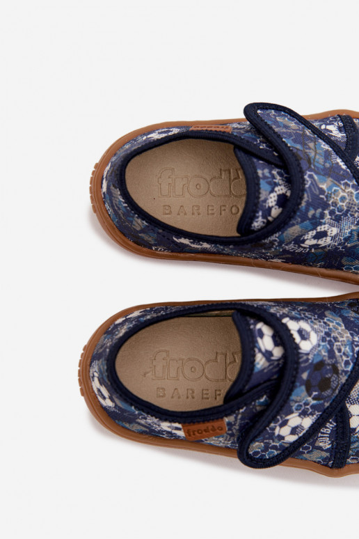 Zapatillas Infantil Niños con sujetadores adhesivos Barefoot Pelotas Froddo G1700438-6 azul oscuro