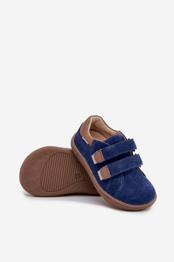 Botas de cuero barefoot para niños con reflectores Bartek 8600366 color azul oscuro 2
