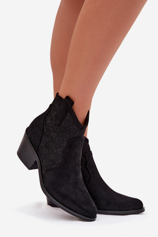 Botas caladas Femenino con tacones S.Barski HY61-8013 de color negro