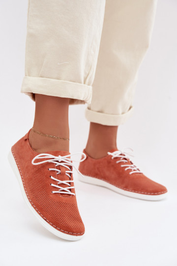 Zapatos de mujer de ante S.Barski LR61-7080 color naranja
