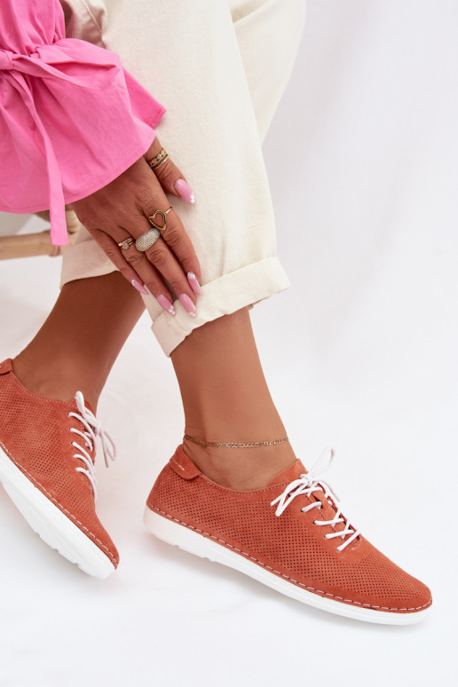 zapatos FemeninoActivadoturalnego de gamuzau S.Barski LR61-7080 color naranja