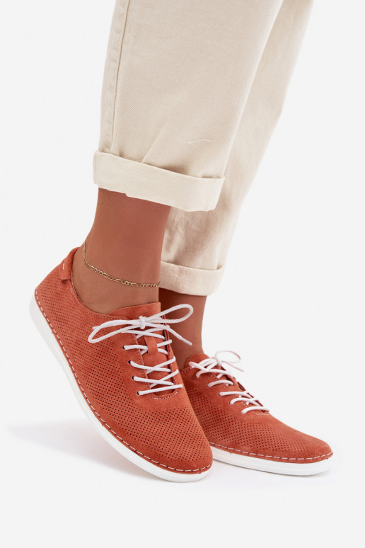 zapatos FemeninoActivadoturalnego de gamuzau S.Barski LR61-7080 color naranja