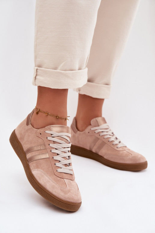 Zazoo N1068 zapatillas deportivas de ante sintético para mujeres color rosa