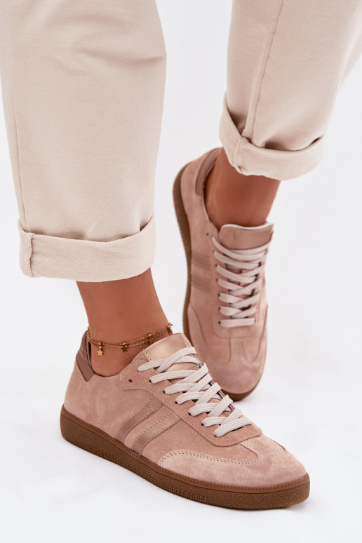 Zazoo N1068 zapatillas deportivas de ante sintético para mujeres color rosa