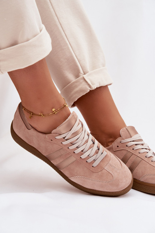 Zazoo N1068 zapatillas deportivas de ante sintético para mujeres color rosa