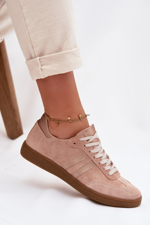 Zazoo N1068 zapatillas deportivas de ante sintético para mujeres color rosa