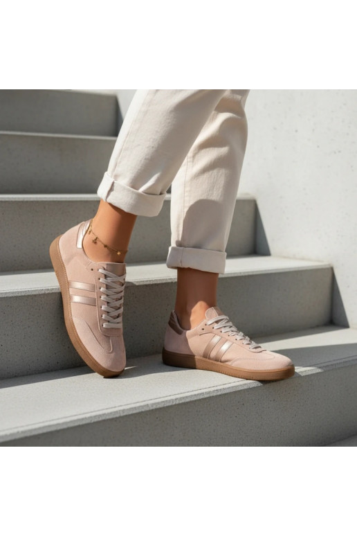 Zazoo N1068 zapatillas deportivas de ante sintético para mujeres color rosa