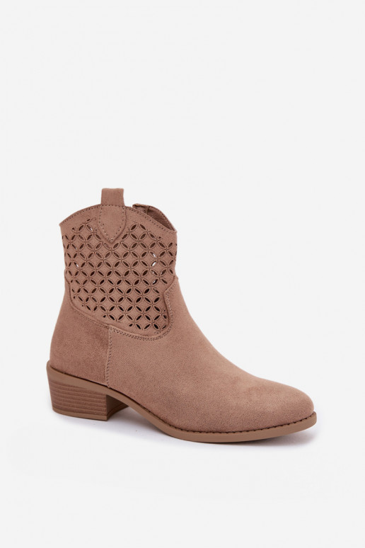 Botas caladas Femenino con tacones beige Briavine
