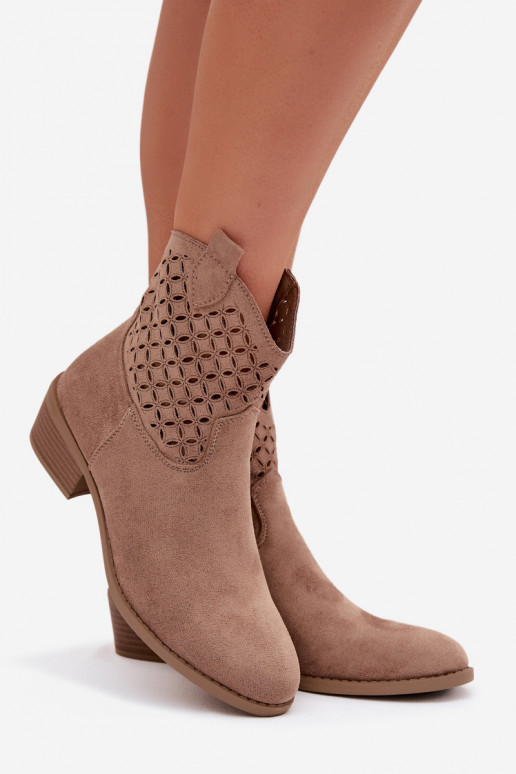 Botas caladas Femenino con tacones beige Briavine