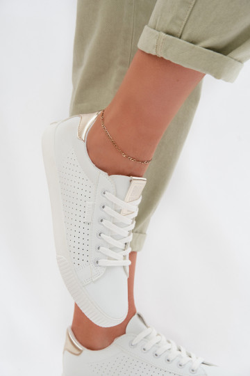Zapatillas deportivas para mujeres de cuero sintético Big Star TT274020 color blanco