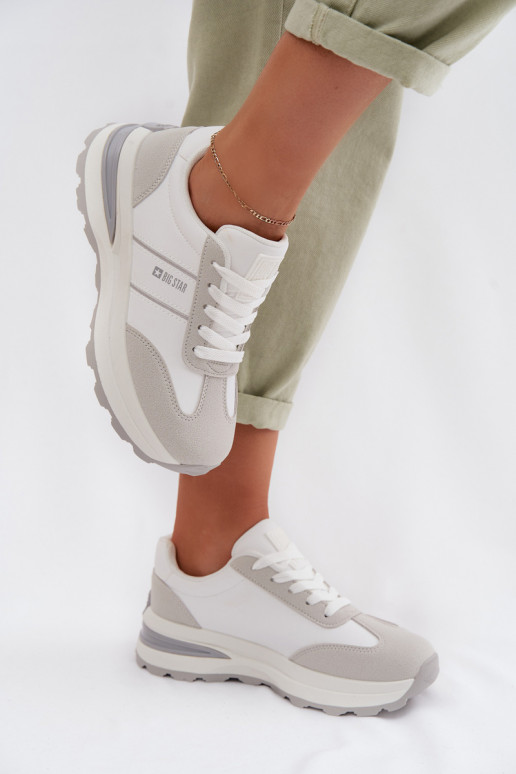 Zapatillas modelo zapatos. zapatillas Femenino Big Star TT274879 HI-POLY SYSTEM Blanco-color gris