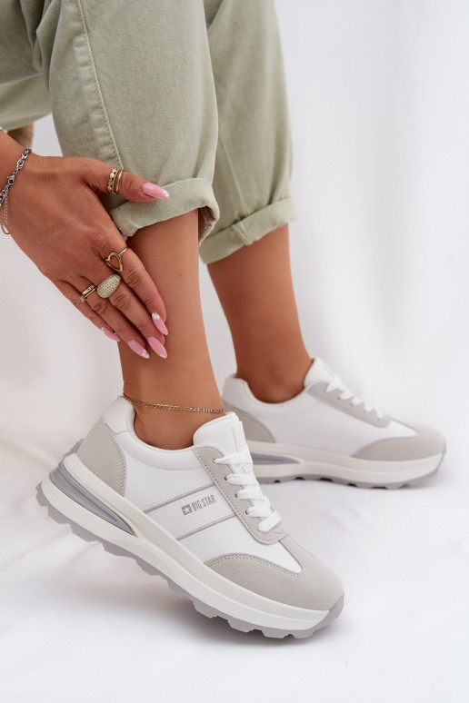 Zapatillas modelo zapatos. zapatillas Femenino Big Star TT274879 HI-POLY SYSTEM Blanco-color gris