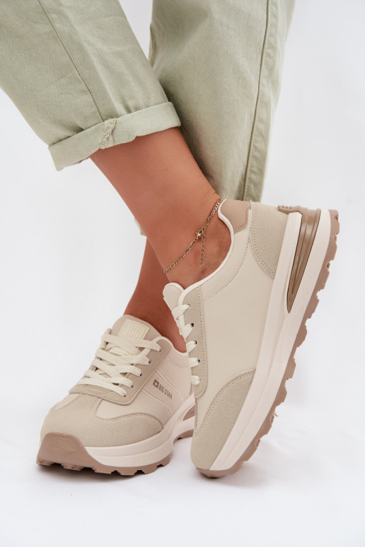 Zapatillas modelo zapatos. zapatillas Femenino Big Star TT274876 HI-POLY SYSTEM beige