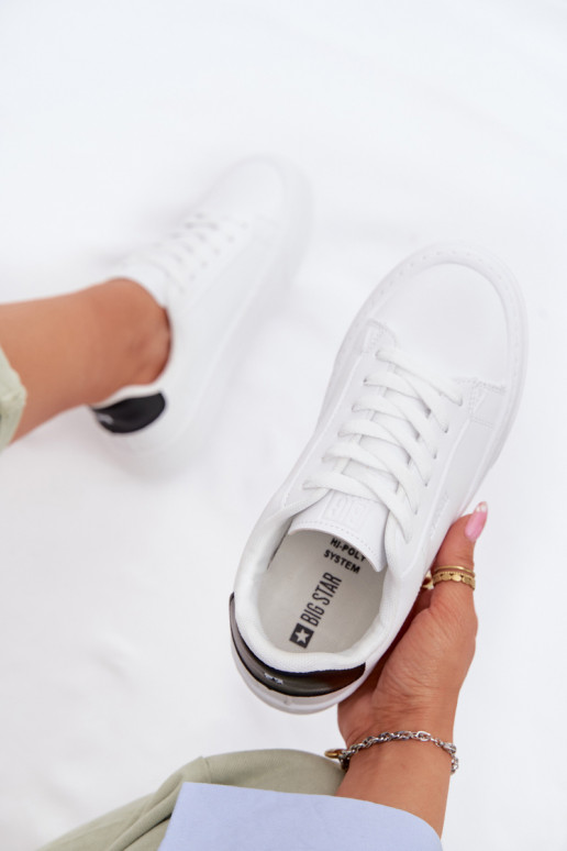 Zapatillas modelo zapatos. Femenino de cuero ecológico Big Star TT274928 HI-POLY SYSTEM el color blanco