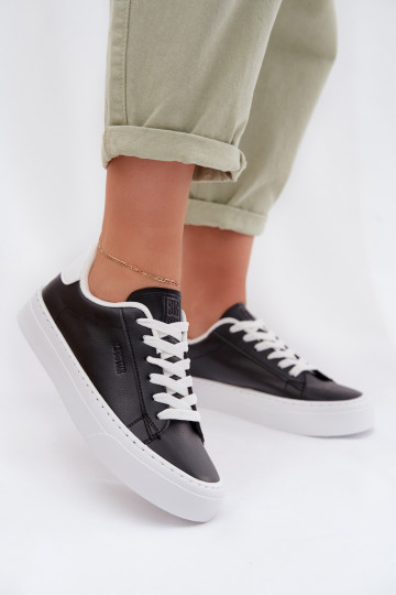 Zapatos deportivos para mujeres de cuero sintético Big Star TT274927 HI-POLY SYSTEM color negro