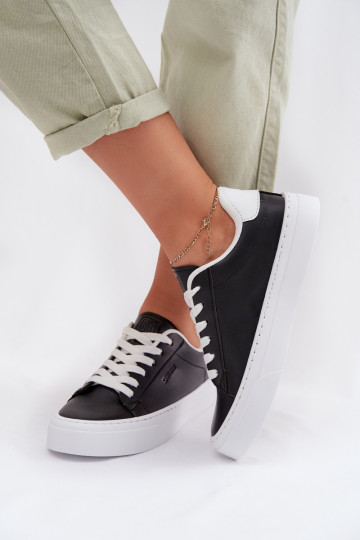 Zapatos deportivos para mujeres de cuero sintético Big Star TT274927 HI-POLY SYSTEM color negro 2