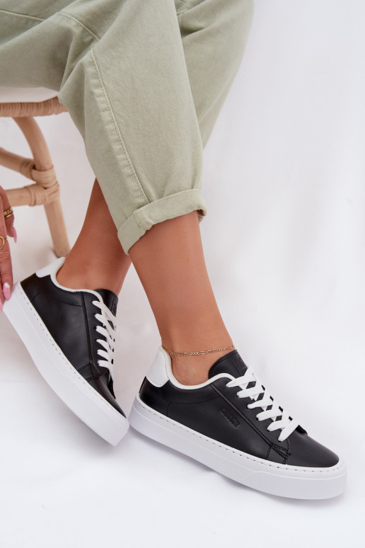 Zapatillas modelo zapatos. Femenino de cuero ecológico Big Star TT274927 HI-POLY SYSTEM de color negro