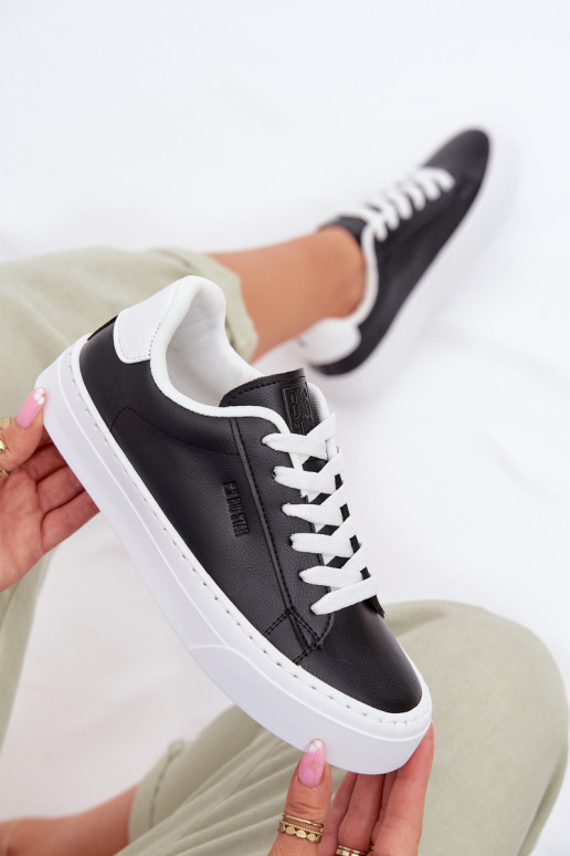 Zapatillas modelo zapatos. Femenino de cuero ecológico Big Star TT274927 HI-POLY SYSTEM de color negro