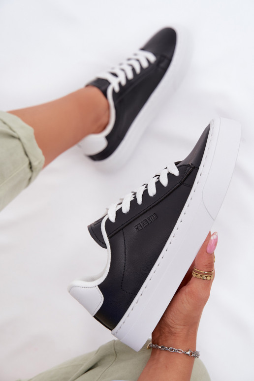 Zapatillas modelo zapatos. Femenino de cuero ecológico Big Star TT274927 HI-POLY SYSTEM de color negro