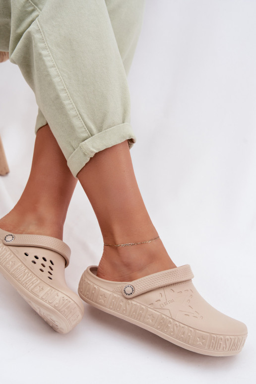 Zapatillas Zuecos Femenino Zapatillas ligeras Big Star TT274A083 beige