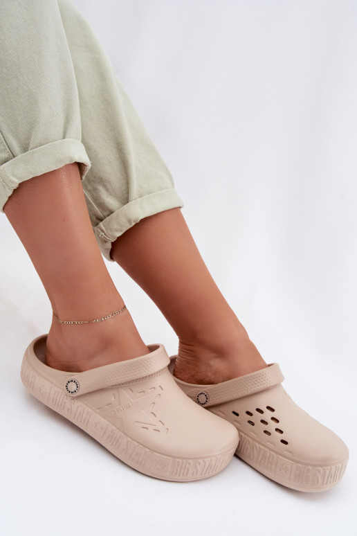 Zapatillas Zuecos Femenino Zapatillas ligeras Big Star TT274A083 beige