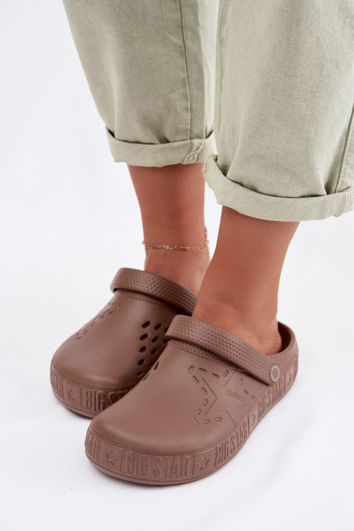 Zapatillas Zuecos Femenino Zapatillas ligeras Big Star TT274A085 color marrón