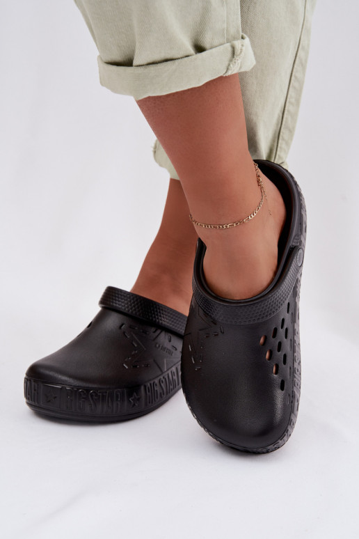 Zapatillas Zuecos Femenino Zapatillas ligeras Big Star TT274A084 de color negro