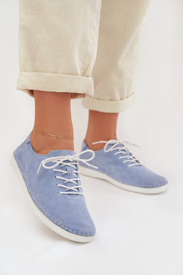 zapatos FemeninoActivadoturalnego de gamuzau S.Barski LR61-7080 color azul 2