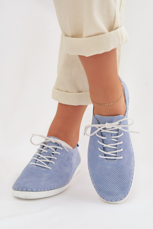 zapatos FemeninoActivadoturalnego de gamuzau S.Barski LR61-7080 color azul