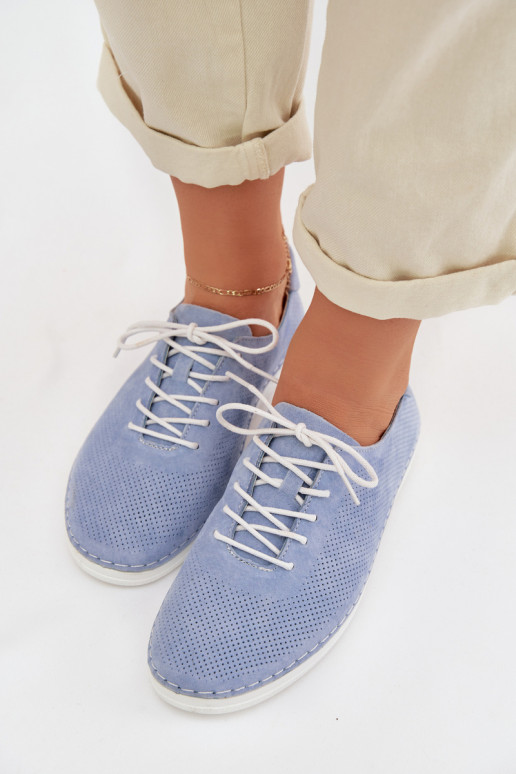 zapatos FemeninoActivadoturalnego de gamuzau S.Barski LR61-7080 color azul