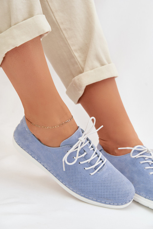 zapatos FemeninoActivadoturalnego de gamuzau S.Barski LR61-7080 color azul