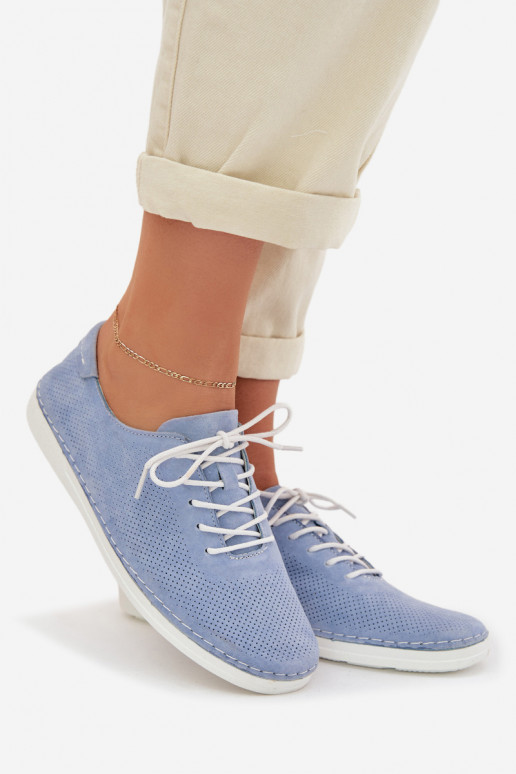 zapatos FemeninoActivadoturalnego de gamuzau S.Barski LR61-7080 color azul