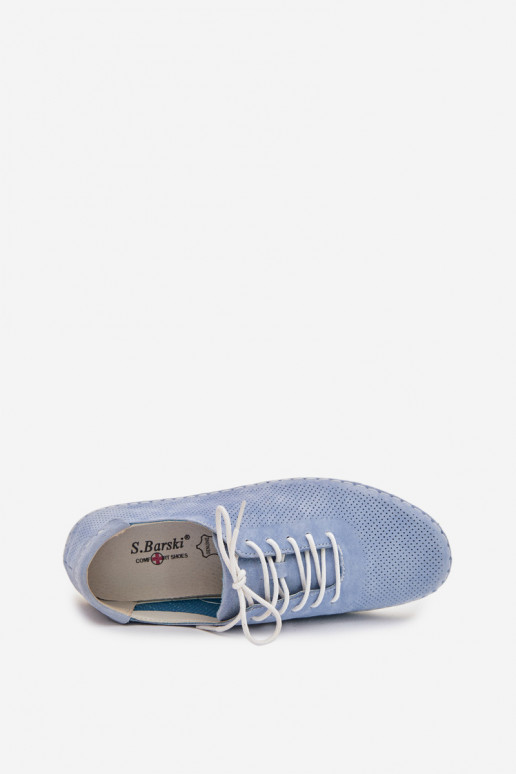 zapatos FemeninoActivadoturalnego de gamuzau S.Barski LR61-7080 color azul