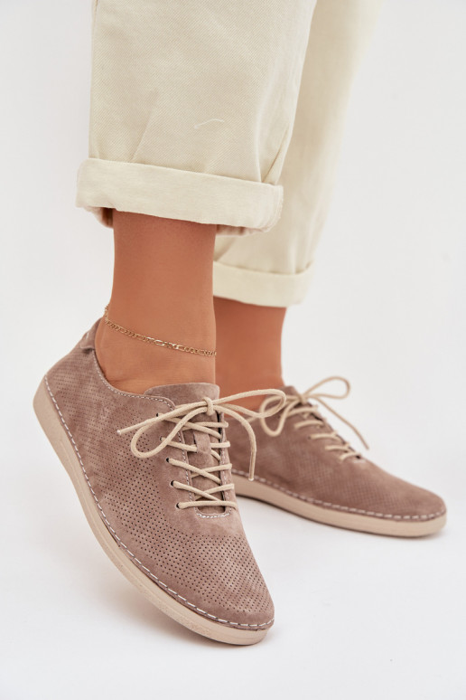 zapatos FemeninoActivadoturalnego de gamuzau S.Barski LR61-7080 beige