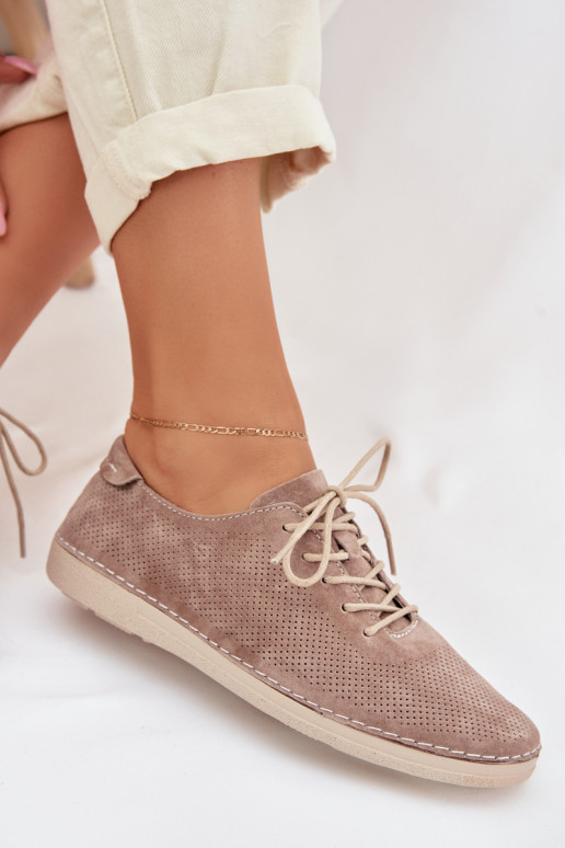 zapatos FemeninoActivadoturalnego de gamuzau S.Barski LR61-7080 beige