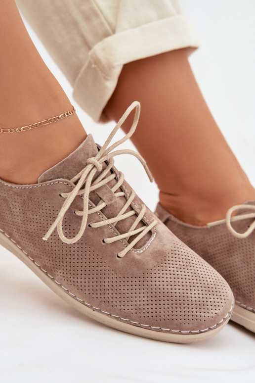 zapatos FemeninoActivadoturalnego de gamuzau S.Barski LR61-7080 beige