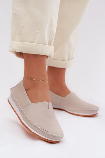Piel zapatos Femenino S.Barski LR61-7051 beige 2