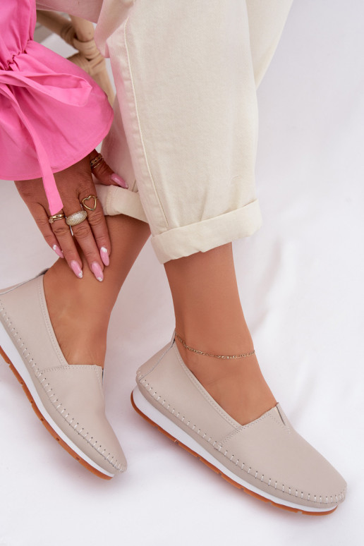 Piel zapatos Femenino S.Barski LR61-7051 beige