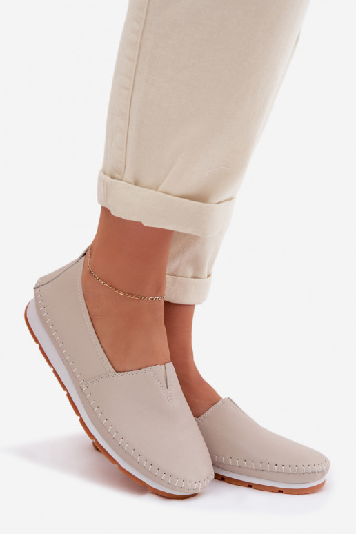 Piel zapatos Femenino S.Barski LR61-7051 beige